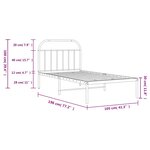 vidaXL Cadre de lit métal sans matelas avec tête de lit noir 100x190cm