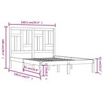 vidaXL Cadre de lit bois massif 135x190 cm double