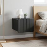 vidaXL Cabinet de chevet mural 2 Pièces Noir 33 x 34 5 x 24 cm