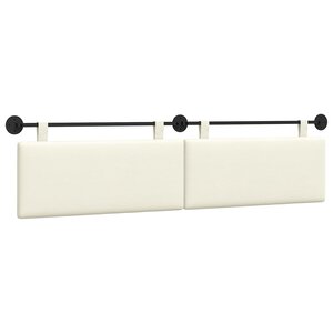 vidaXL Tête de lit suspendue Crème Tissu en velours côtelé