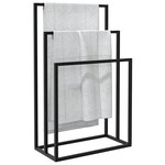 vidaXL Porte-serviettes sur pied Noir 48x24x79 cm Fer