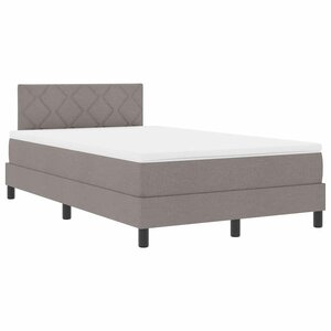 vidaXL Lit à ressorts avec matelas avec LED Taupe 120 x 190 cm tissu