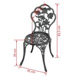 vidaXL Chaises de bistro lot de 2 Aluminium coulé Vert