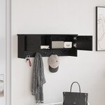 vidaXL Porte-manteau mural avec étagère Montage mural avec stockage avec porte Chêne noir 80 x 20 x 30 cm