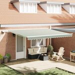 vidaXL Auvent Rétractable avec 450 × 350 cm Vert et blanc