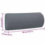 vidaXL Appui-tête de chaise longue Gris 40x7 5x15 cm Textilène