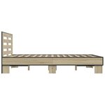 vidaXL Cadre de lit chêne sonoma 140x190 cm bois d'ingénierie et métal