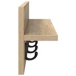 vidaXL Porte-manteau mural avec étagère Chêne sonoma 60 x 10.5 x 18 cm