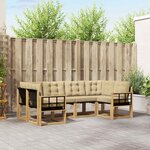vidaXL Ensemble de canapés d'extérieur 6 Pièces Blanc et Beige