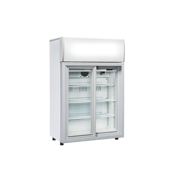 Mini armoire réfrigérée professionnelle vitrée - 85 litres - cool head - r600a - acier285630vitrée/battante x390x980mm
