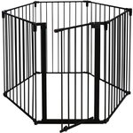 Barrière pare-feu de cheminée ou poêle à bois 6 pans - 360 cm - Noir