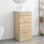 vidaXL Meuble de salle de bain avec évier Chêne Sonoma