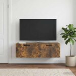 vidaXL Meuble TV mural Chêne fumé 98 x 41 x 30 cm Bois d'ingénierie