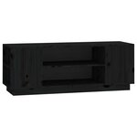 vidaXL Meuble TV Noir 110x35x40 5 cm Bois de pin massif