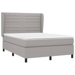 vidaXL Sommier à lattes de lit avec matelas Gris clair 140x200cm Tissu