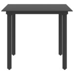 vidaXL Ensemble à manger de jardin 3 Pièces PVC résine tressée noir