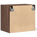 vidaXL Table de chevet murale avec lumières LED chêne marron