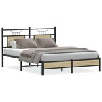 vidaXL Cadre de lit sans matelas chêne sonoma 150x200 cm