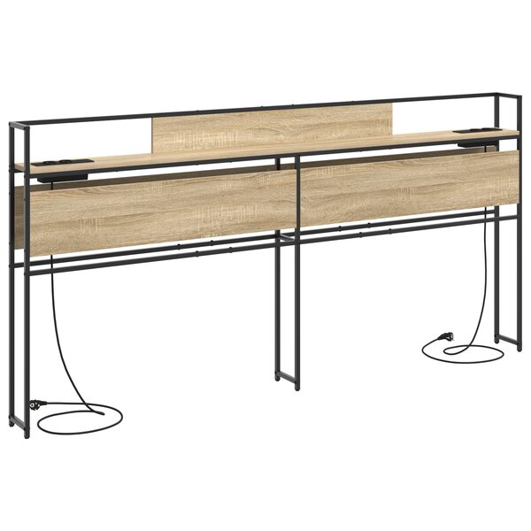 vidaXL Tête de lit de rangement Chêne sonoma 200 cm Bois d'ingénierie