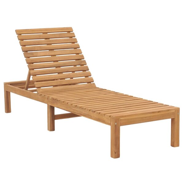 vidaXL Chaise longue bois de teck solide