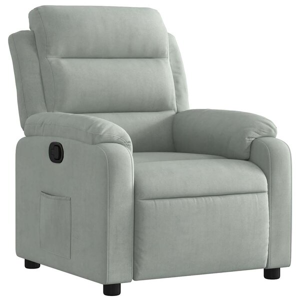 vidaXL Fauteuil inclinable gris clair velours