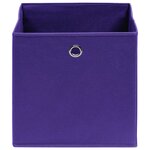 vidaXL Boîtes de rangement 4 Pièces Violet 32x32x32 cm Tissu