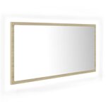vidaXL Miroir LED de salle de bain Chêne sonoma 90x8 5x37 cm Acrylique