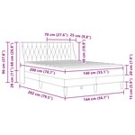 vidaXL Cadre de lit avec matelas Vert foncé 140 x 200 cm Velours