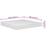 vidaXL Matelas en mousse moyennement doux 200x200 cm
