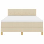 vidaXL Lit à ressort LED avec matelas Crème 140 x 190 cm tissu