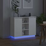 vidaXL Buffet LED Blanc 90 x 32 x 75 cm Bois d'ingénierie