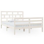 vidaXL Cadre de lit Blanc Bois massif 140x200 cm