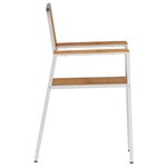 vidaXL Chaises de jardin empilables 4 Pièces en bois massif teck et acier inoxydable