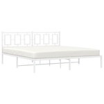 vidaXL Cadre de lit métal sans matelas et tête de lit blanc 183x213 cm