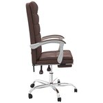 vidaXL Fauteuil inclinable de bureau Marron Similicuir