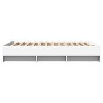 vidaXL Cadre de lit blanc 135x190 cm bois d'ingénierie