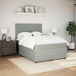 vidaXL Sommier à lattes de lit et matelas Gris clair 160x200cm Velours