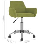 vidaXL Chaise pivotante de salle à manger Vert clair Velours