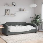 vidaXL Lit de jour gris foncé 90x200 cm tissu
