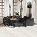 vidaXL Ensemble de canapé de jardin 13 Pièces Noir 100 x 100 x 71 cm