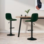 Vidaxl tabourets de bar 2 pcs vert foncé velours