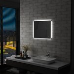 vidaXL Miroir mural à LED de salle de bain et capteur tactile 60x50 cm