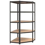 vidaXL Étagère à 2 niveaux 5 Pièces Gris Acier et bois ingénierie