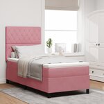 Lit à ressort vidaXL avec matelas et LED rose 90x200 cm en velours