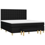 vidaXL Sommier à lattes de lit avec matelas Noir 180x200 cm Tissu
