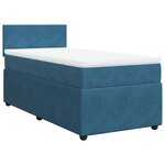 vidaXL Sommier à lattes de lit avec matelas bleu 80x200 cm velours
