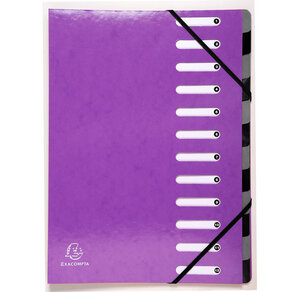 Trieur Harmonika A4 12 Compartiment Iderama violet x 6 EXACOMPTA