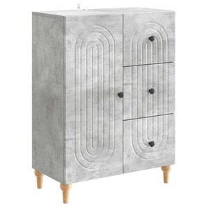 vidaXL Buffet Gris béton 66 x 34 5 x 90 cm Bois d'ingénierie