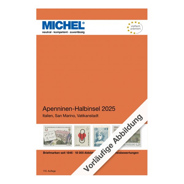 Catalogue de cotation Michel timbres de la péninsule italienne 2025.