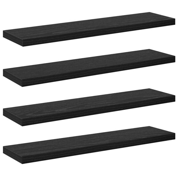 vidaXL Étagère à livres 4 Pièces Noir 40 x 10 x 1.5 cm Bois d'ingénierie